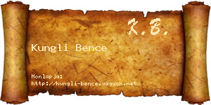 Kungli Bence névjegykártya